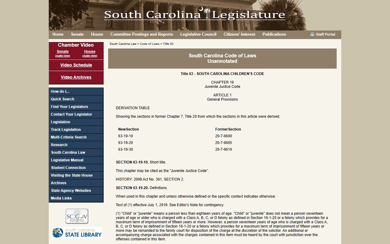 South Carolina Juvenile Justice Code affecting Spartanburg County arrest records