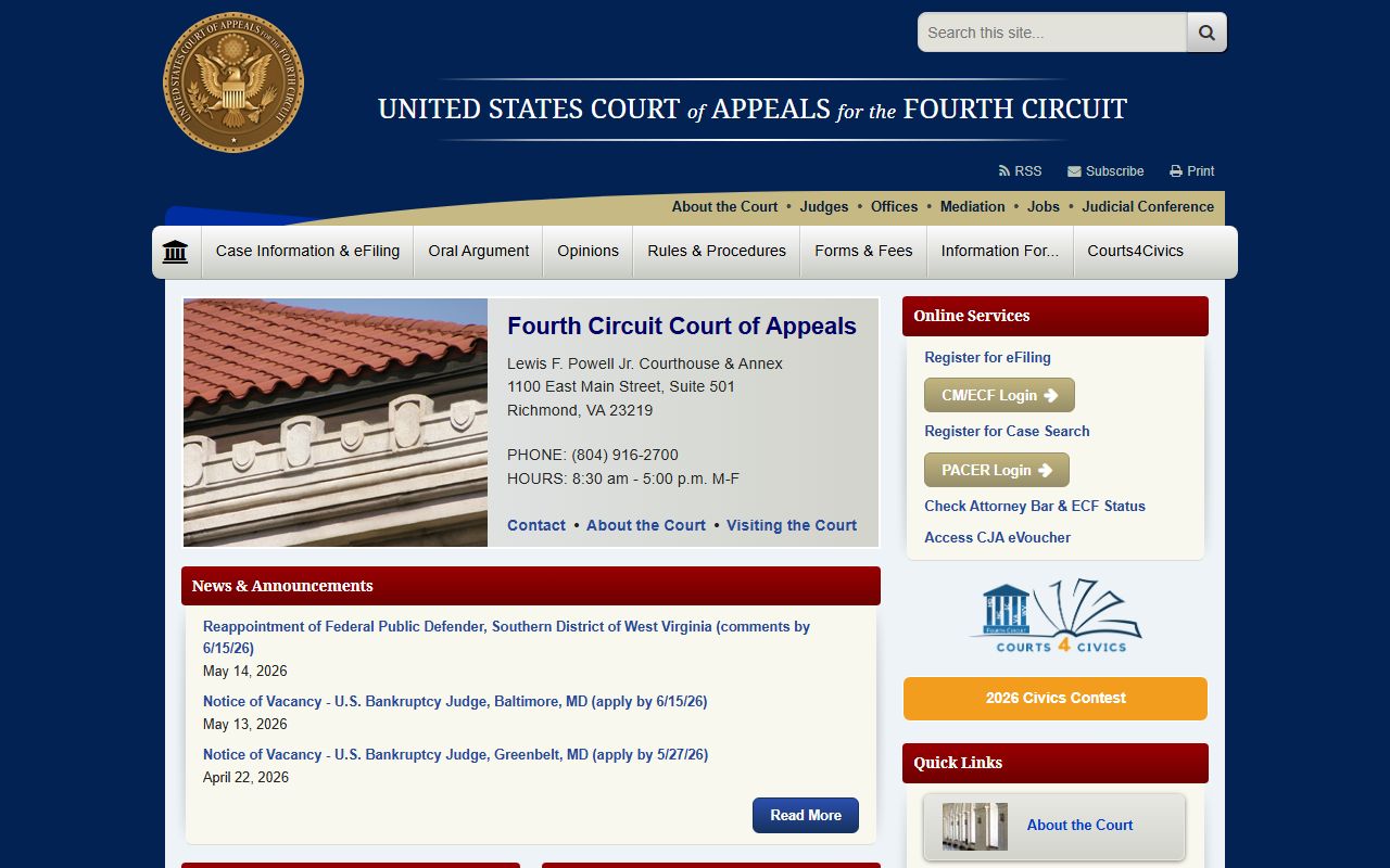 Fourth Circuit Court of Appeals covering Spartanburg County public records on appeal