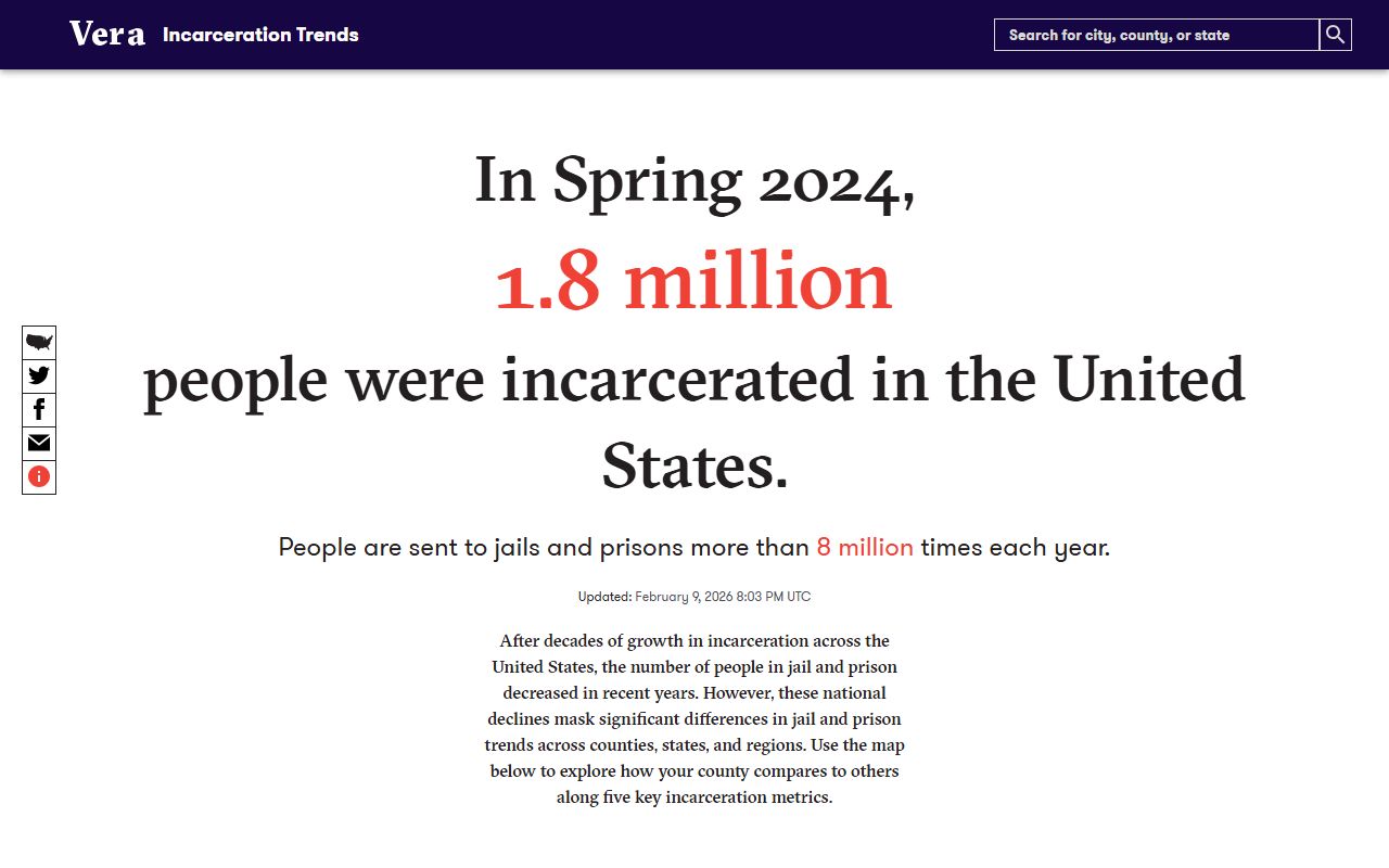 Spartanburg County inmate population Vera incarceration trends tool