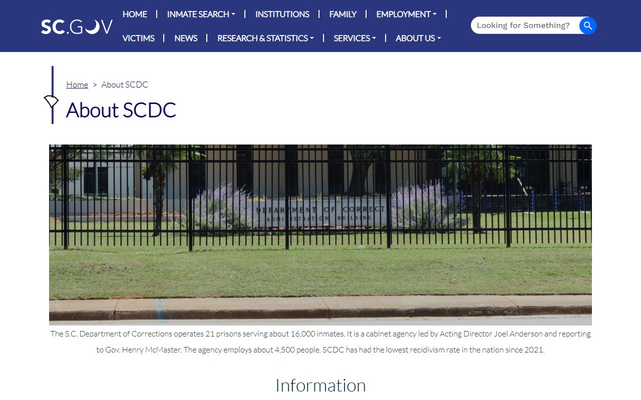 Spartanburg County released inmates SCDC about page