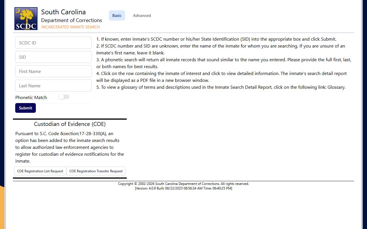 Spartanburg County released inmates SCDC inmate search portal